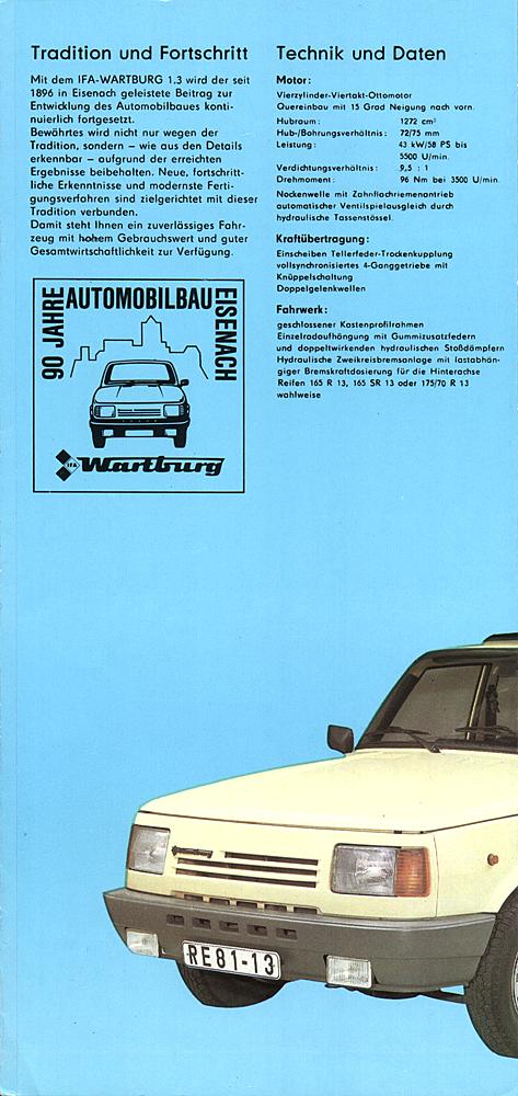 Wartburg 1.3  Tradition Technik